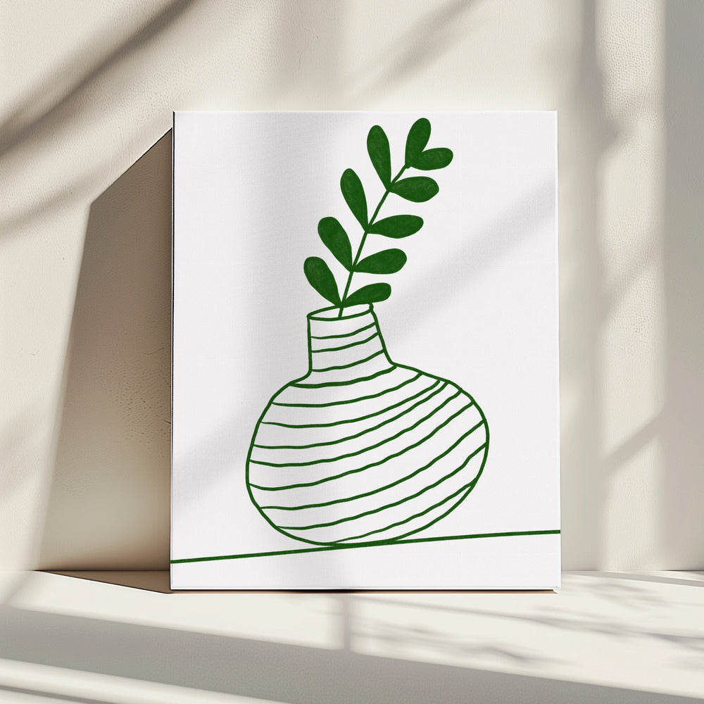 Verdant Vase Lines | Canvas