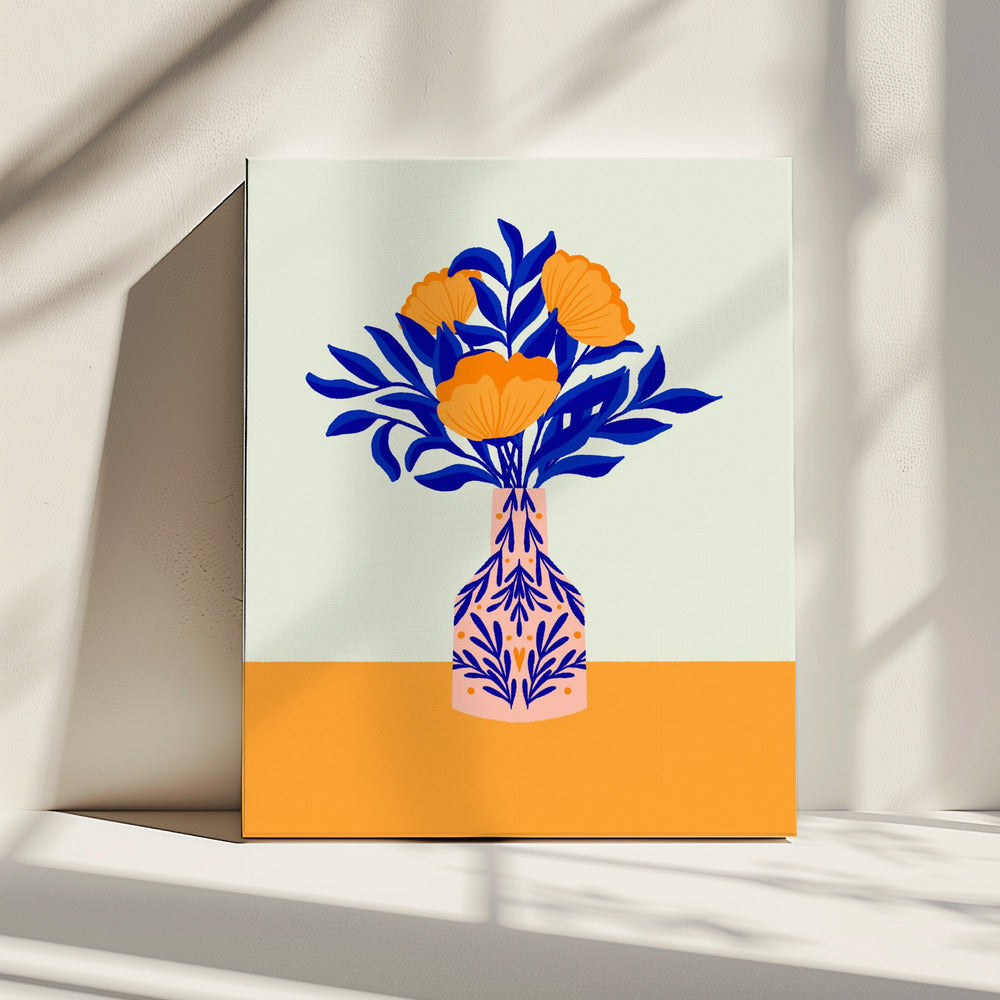 Orange Poppies In a Vase | Canvas
