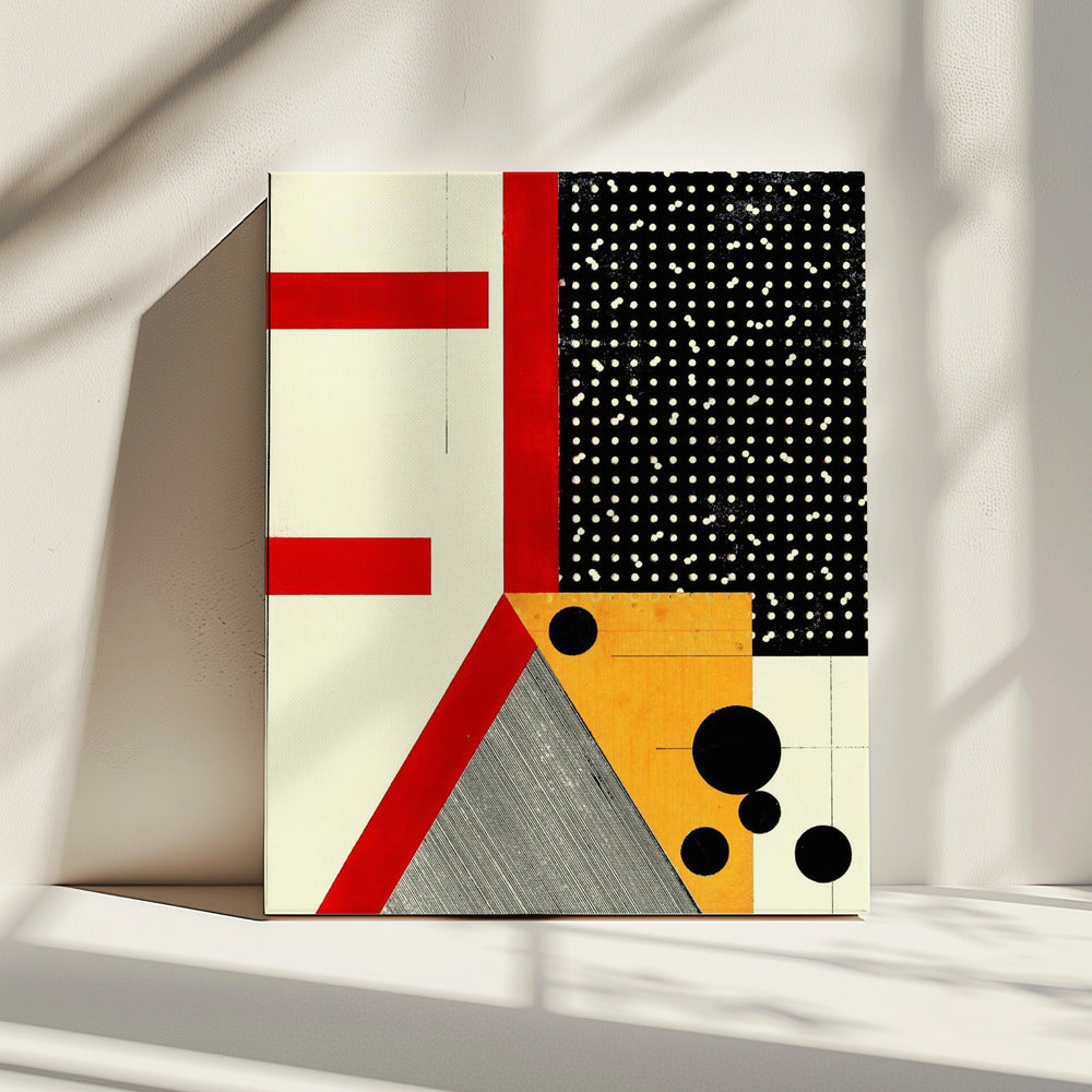 Bold Red Lines and Black Dots | Canvas