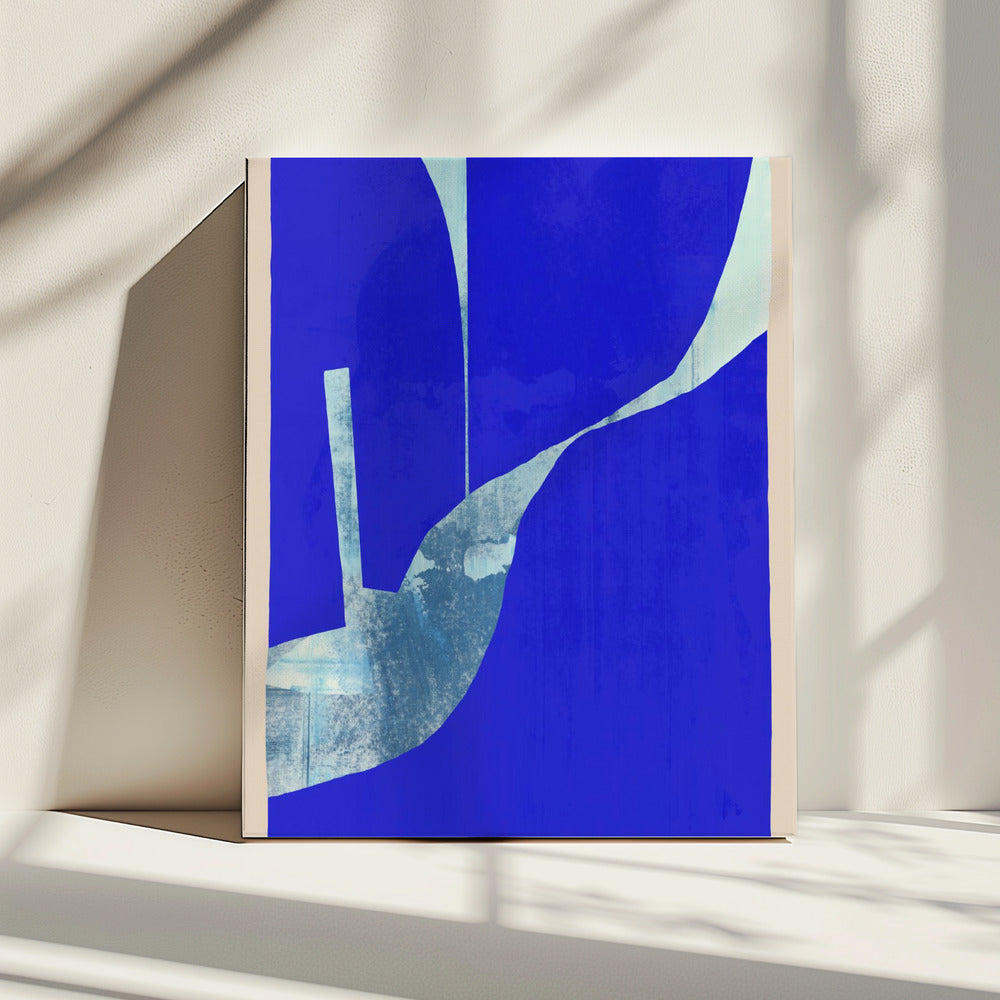 Blue Background With A Dynamic White Curve | Canvas