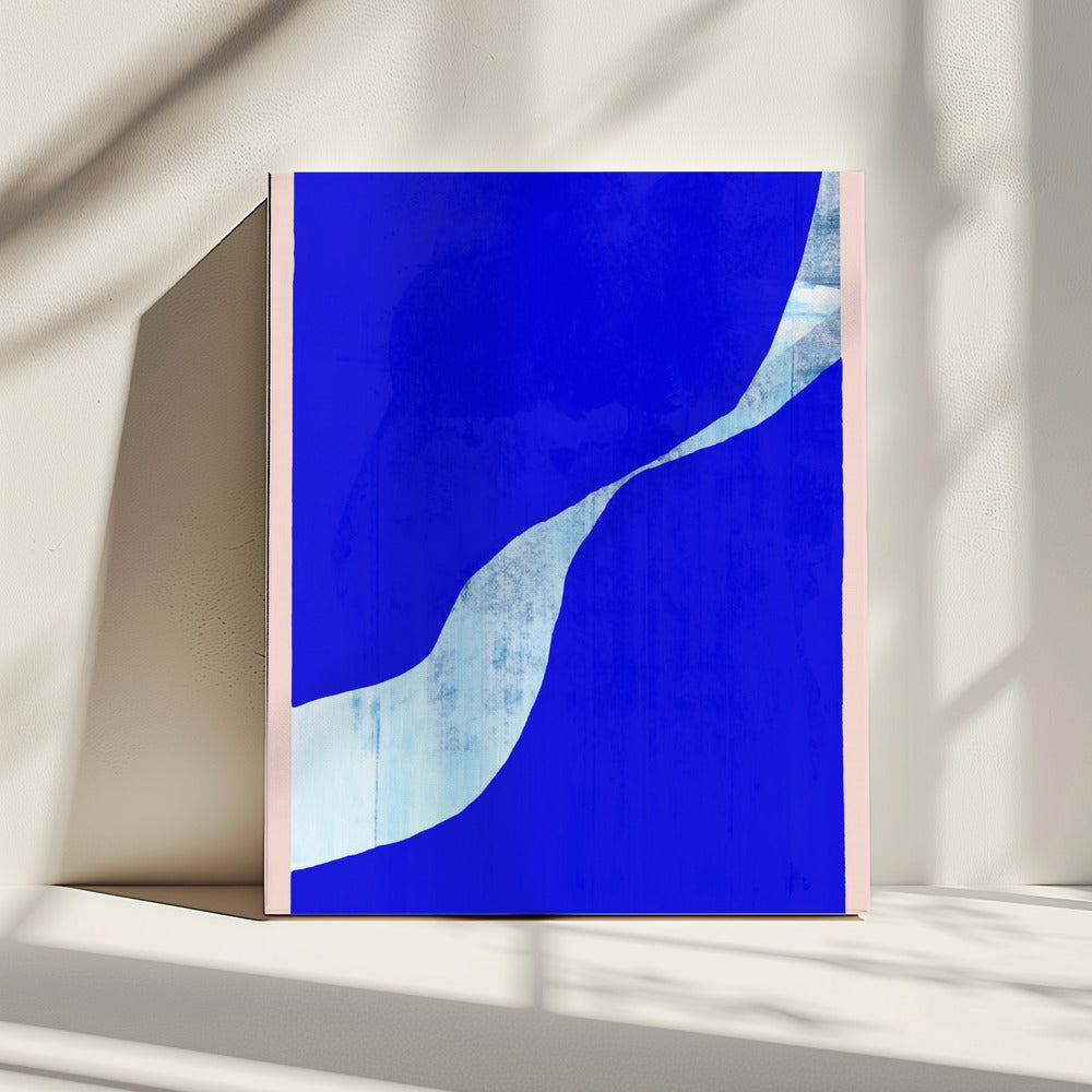 Blue Background With A Dynamic White Curve | Canvas