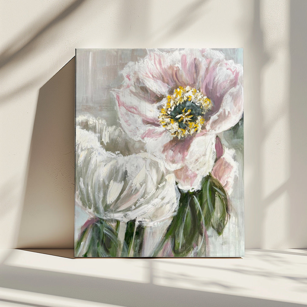 Delicate White and Pink Flowers | Canvas
