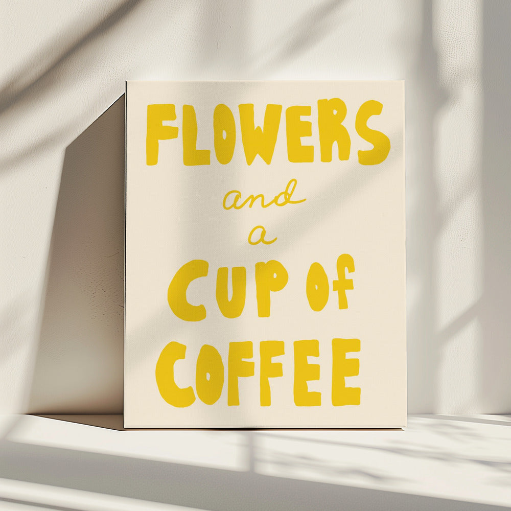 Flowers and a Cup of Coffee | Canvas