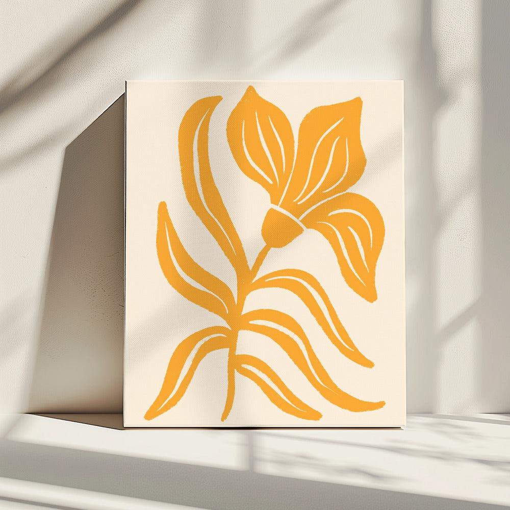 Abstract Yellow Stylized Tulip | Canvas