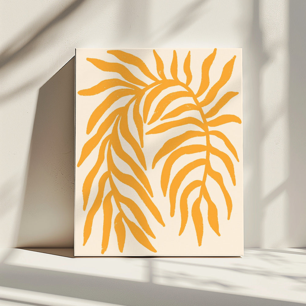 Yellow Silhouette Textured Branch | Canvas
