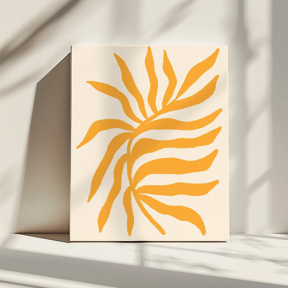 Yellow Silhouette Textured Branch | Canvas