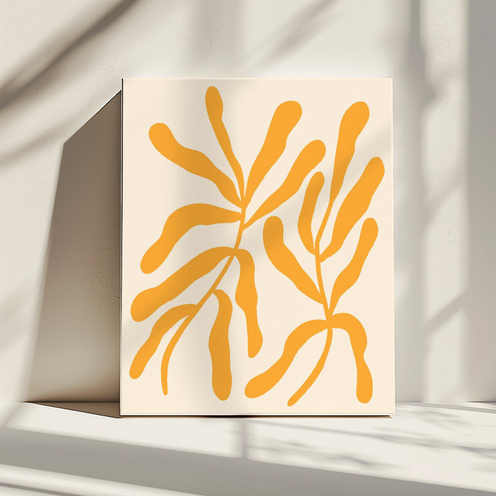 Yellow Leaf Silhouettes | Canvas