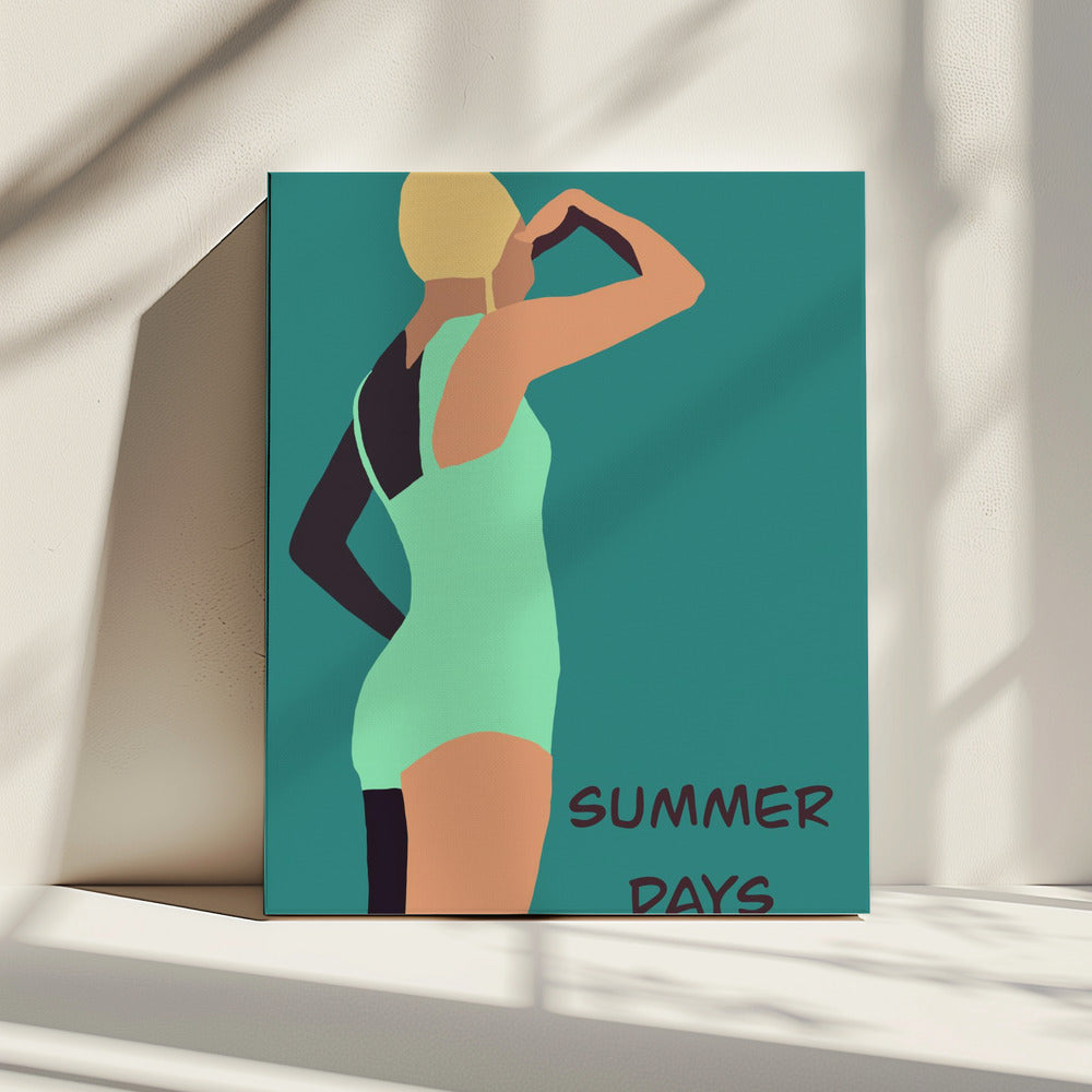 Vintage swimmer poster | Canvas