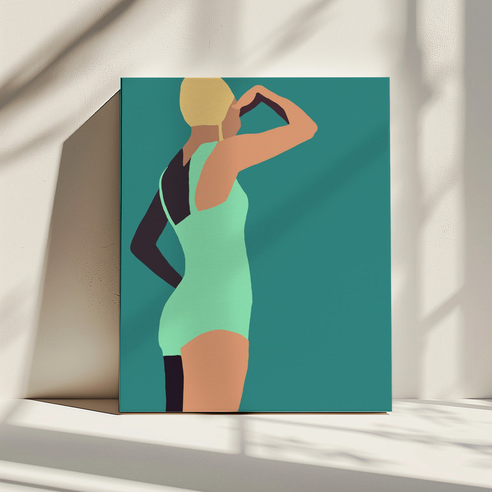 Vintage swimmer poster | Canvas