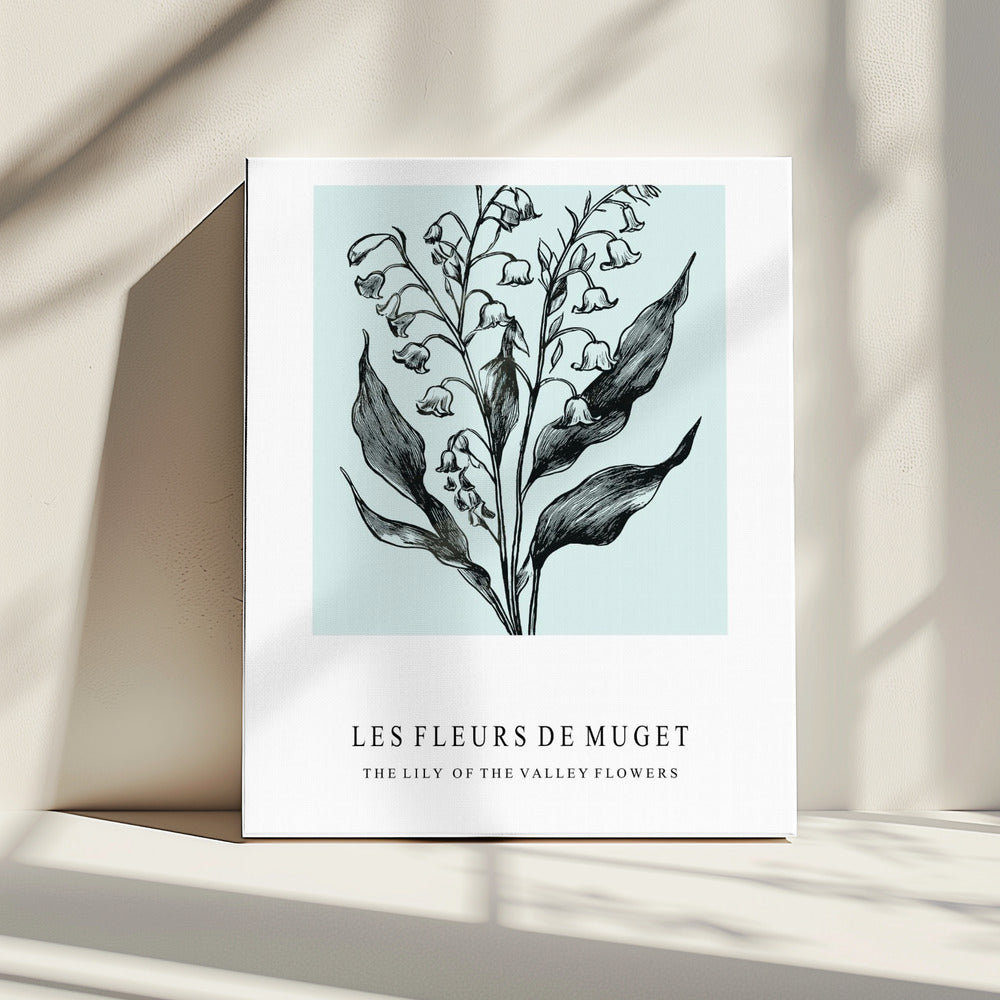 Lily of the Valley Flowers In A Monochrome Illustration | Canvas
