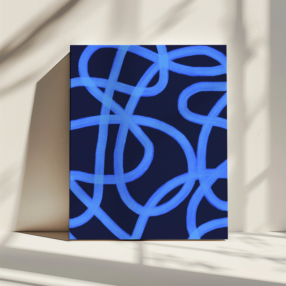 Blue Maze Paths | Canvas