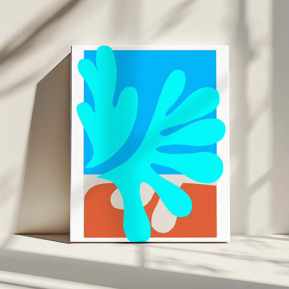 Organic Shapes And Vibrant Blue Hues | Canvas