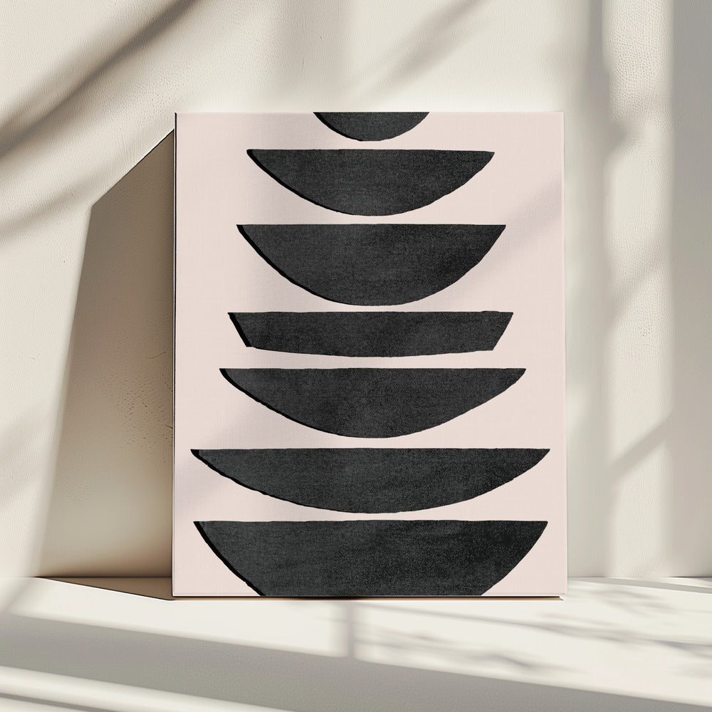 Stacked Black Semi Circles | Canvas