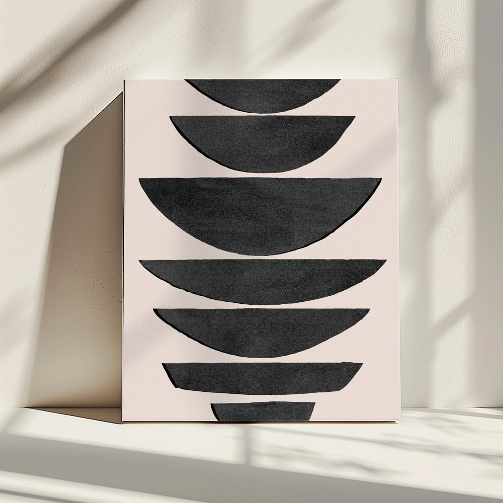 Stacked Black Semi Circles | Canvas