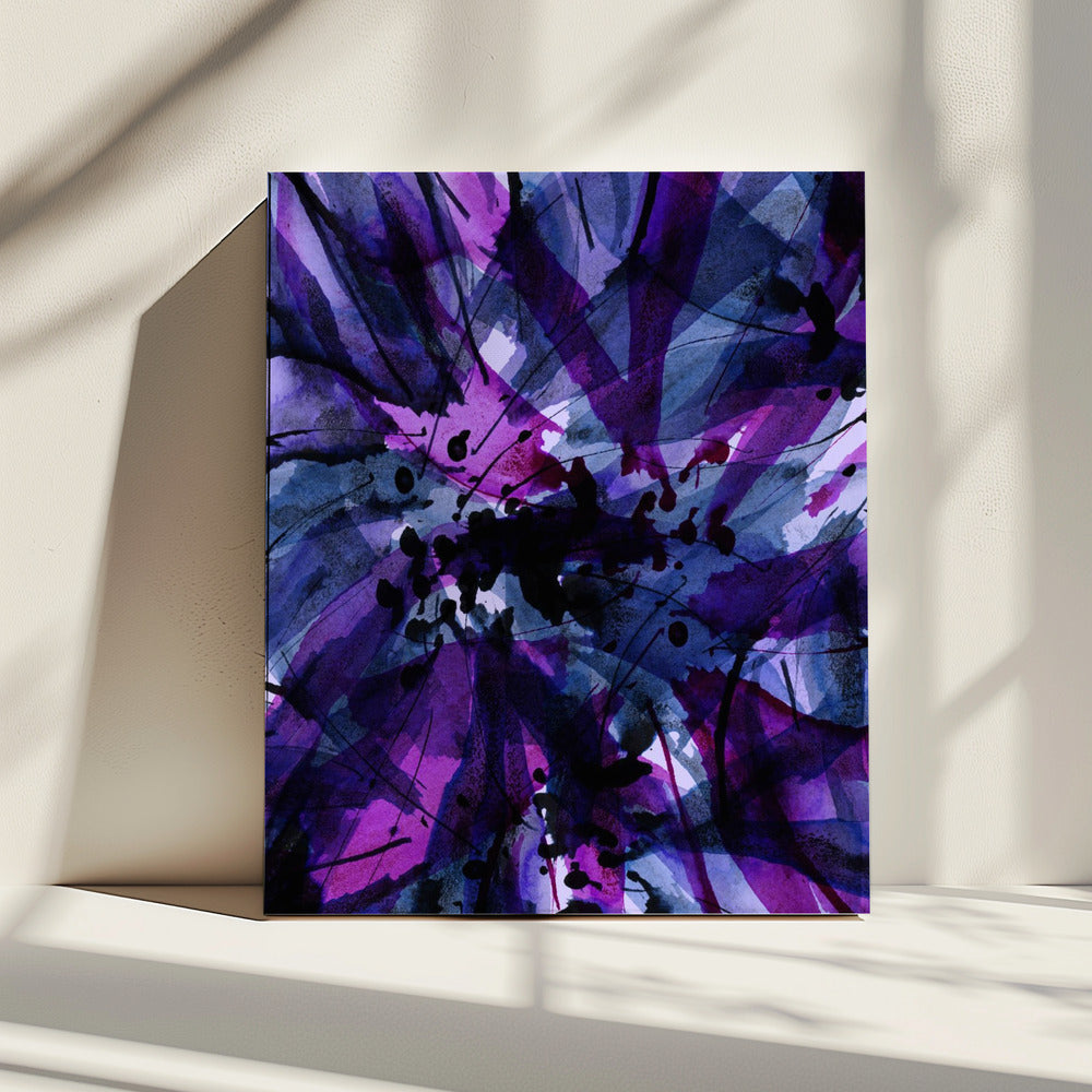 Dynamic Purple And Black Brushstrokes | Canvas
