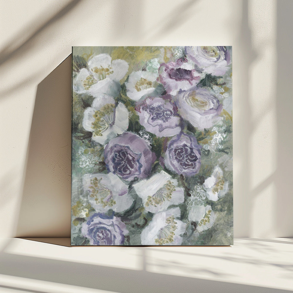 Soft Purple And White Flowers | Canvas