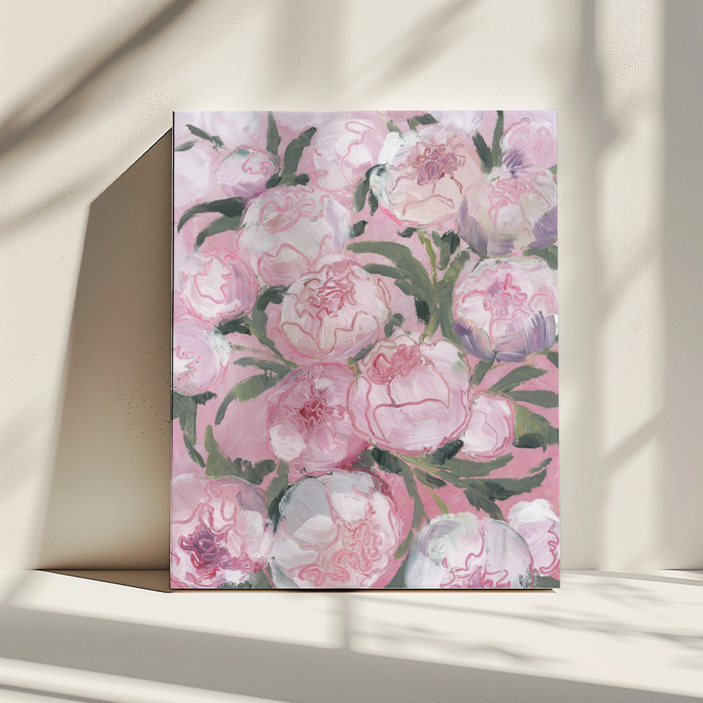 Floral Composition Of Pink Peonies | Canvas