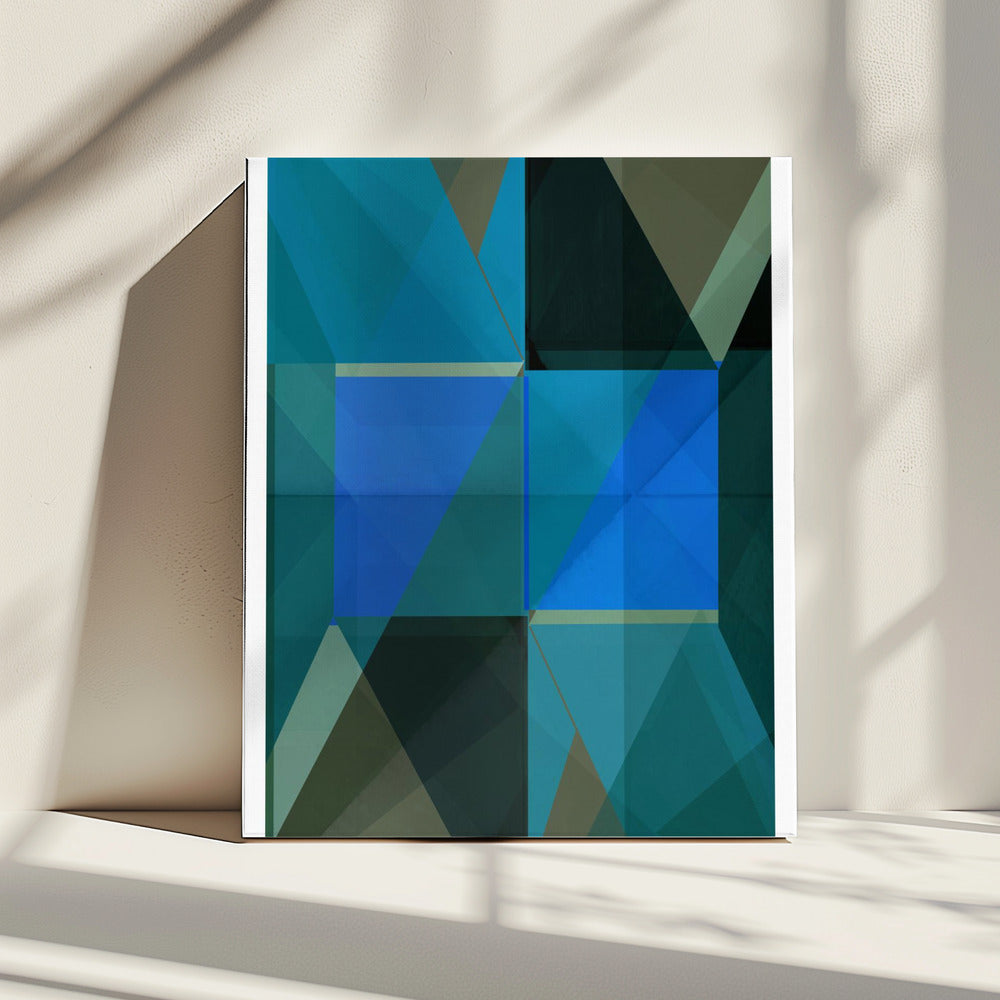 Overlapping Blue And Green Translucent Shapes | Canvas