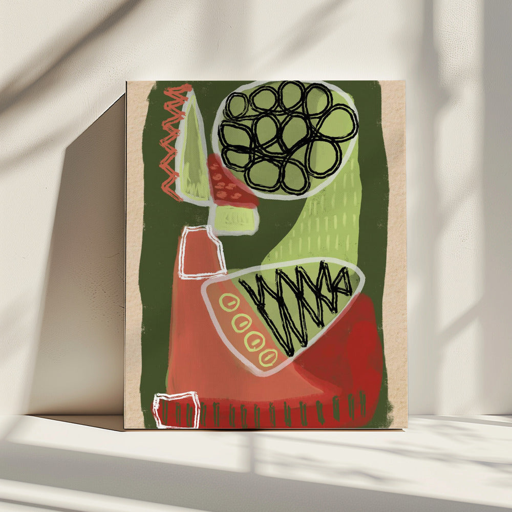 Abstract green and red | Canvas