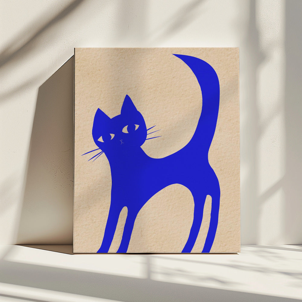 Luminous BLUE cat | Canvas