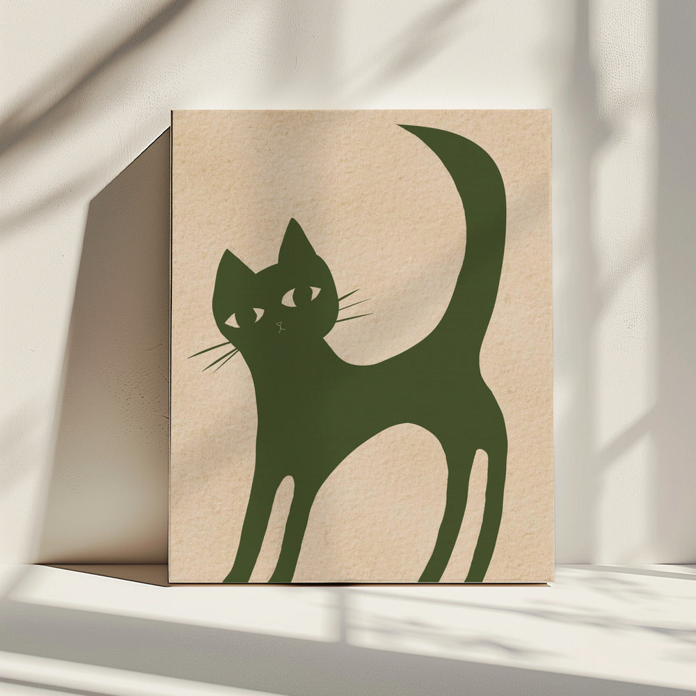 Green cat | Canvas