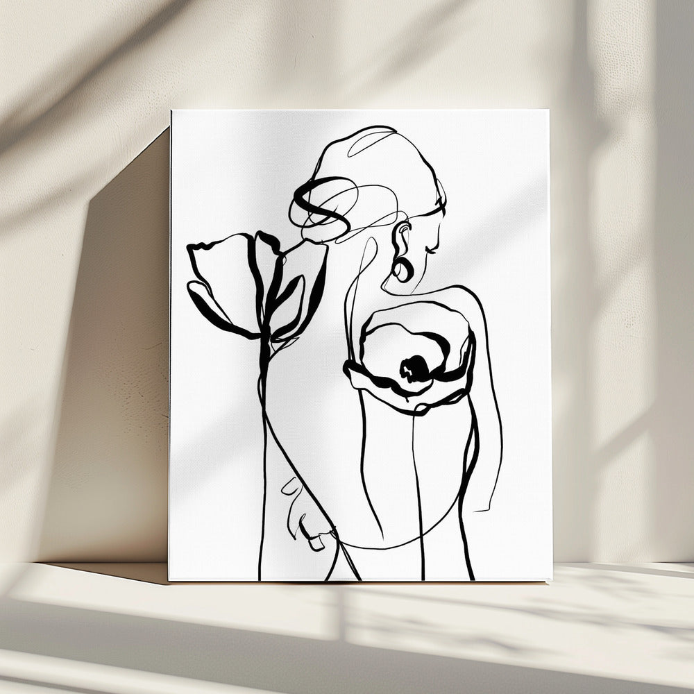 Nude with poppies | Canvas