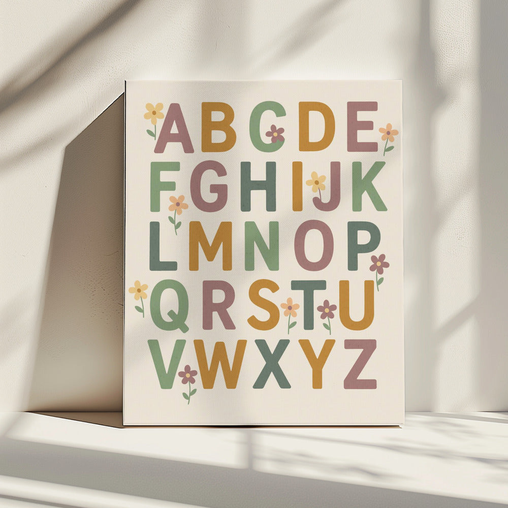 Floral Alphabet Joy | Canvas