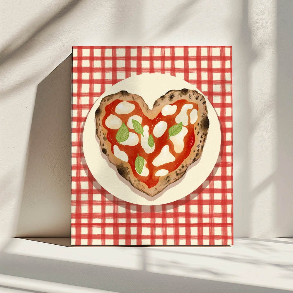 Pizza Heart checked | Canvas