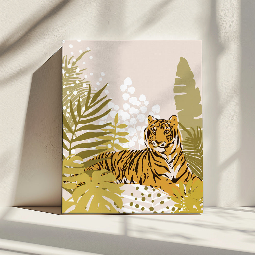 Tiger Laying Down By Cats and Dotz  30 X 42 Inches | Canvas