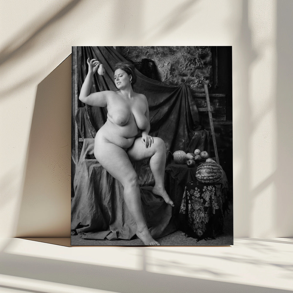 portrait of a girl with a pear | Canvas