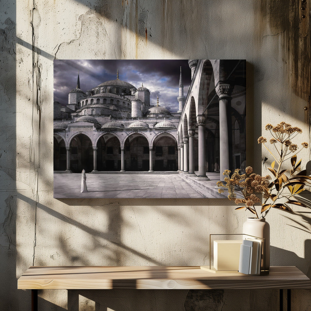 Lady and the mosque | Canvas