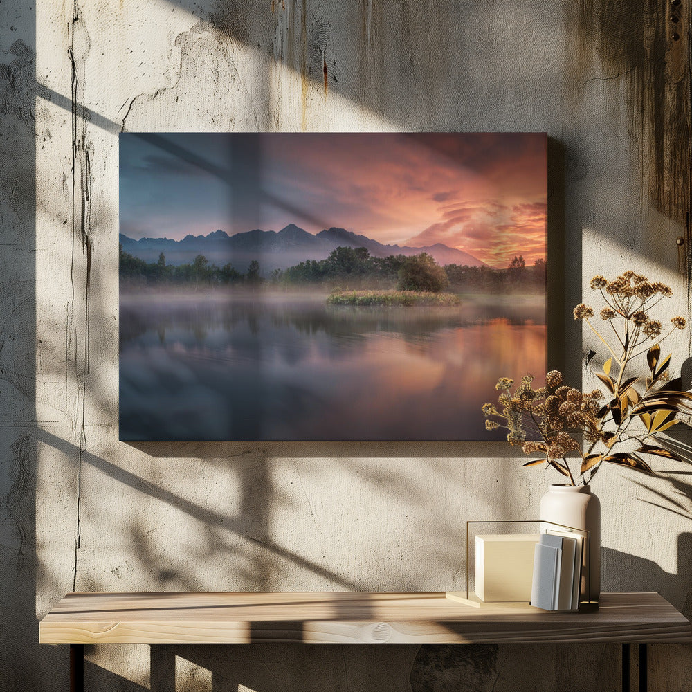 Daybreak by the lake | Canvas