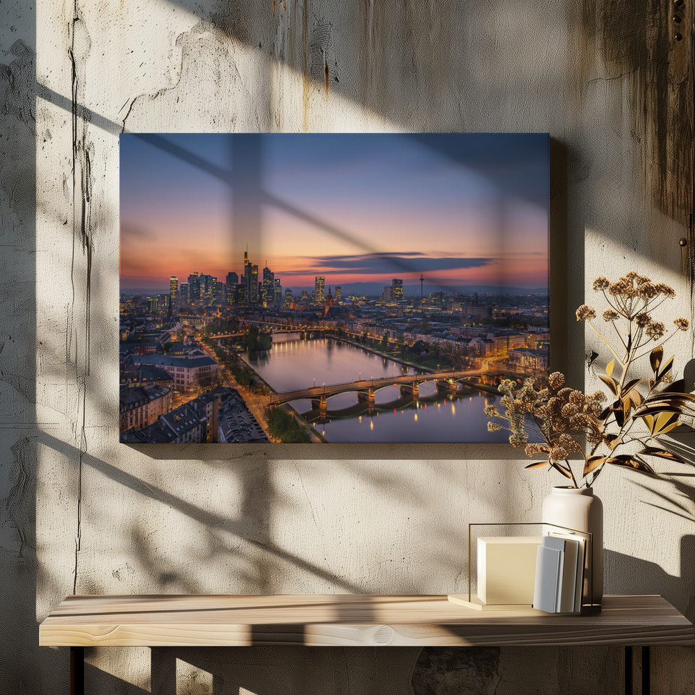Frankfurt Skyline at sunset | Canvas