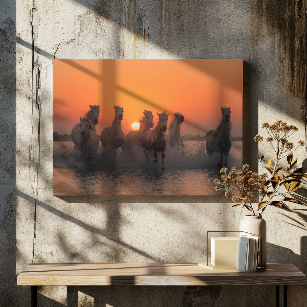 Sunset in Camargue | Canvas