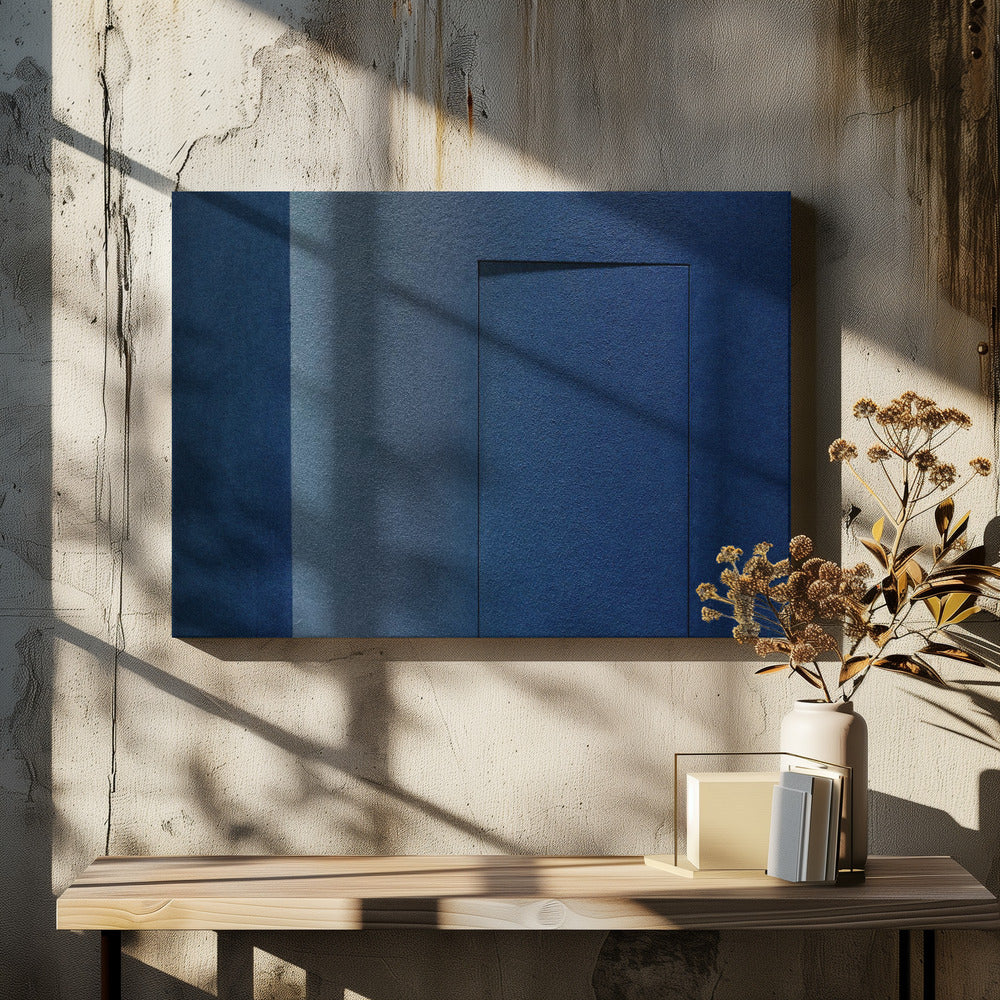 Blue minimalism or a secret door | Canvas