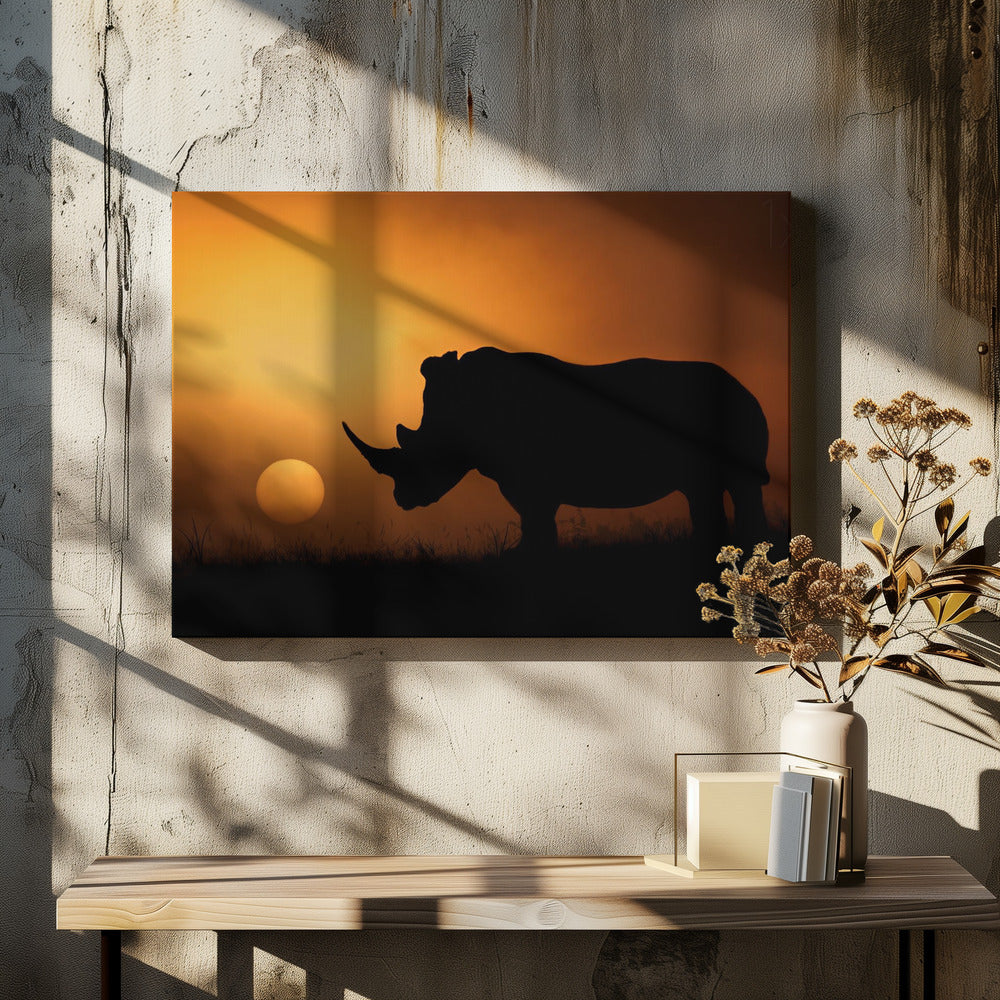 Rhino Sunrise | Canvas
