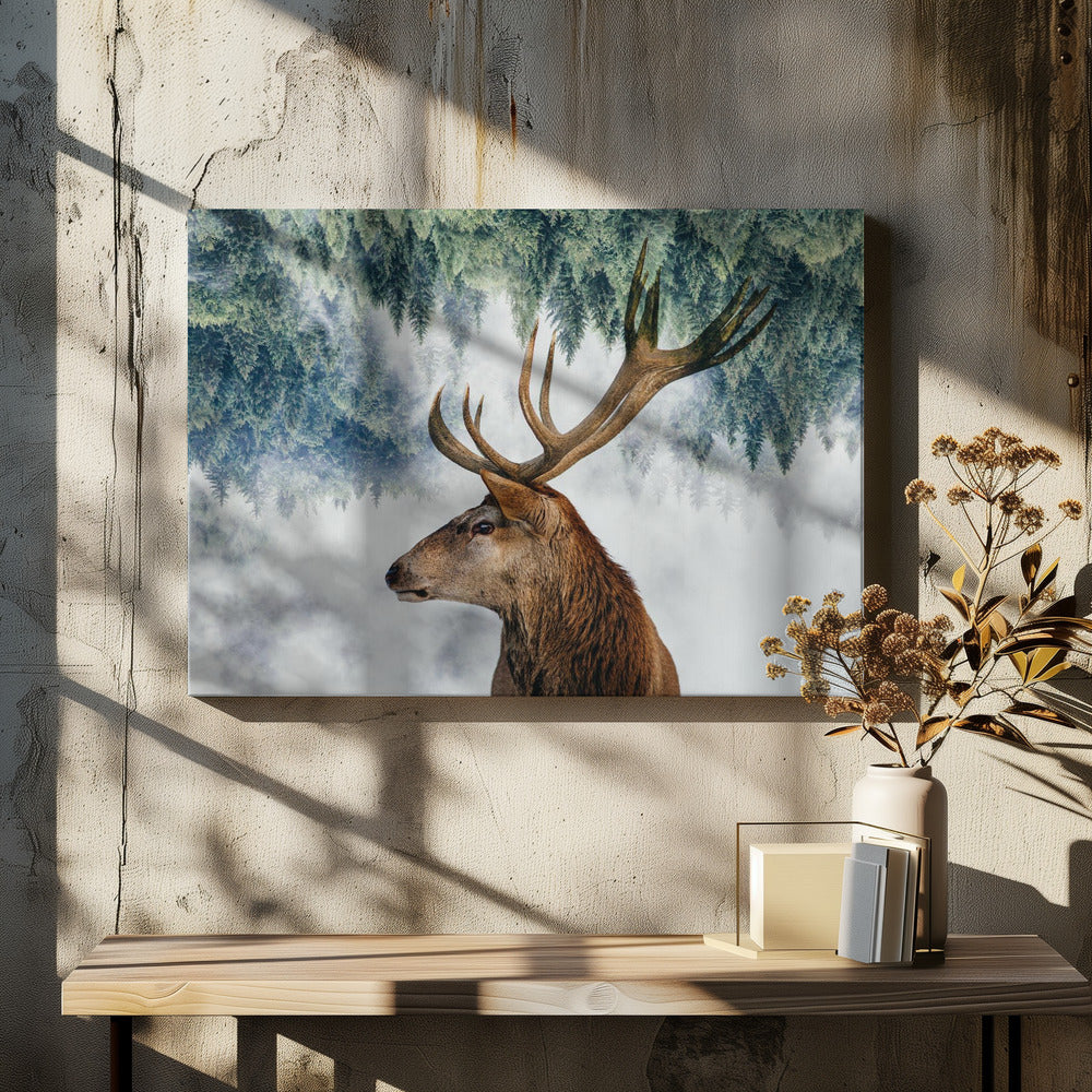 The Deer and the woods | Canvas