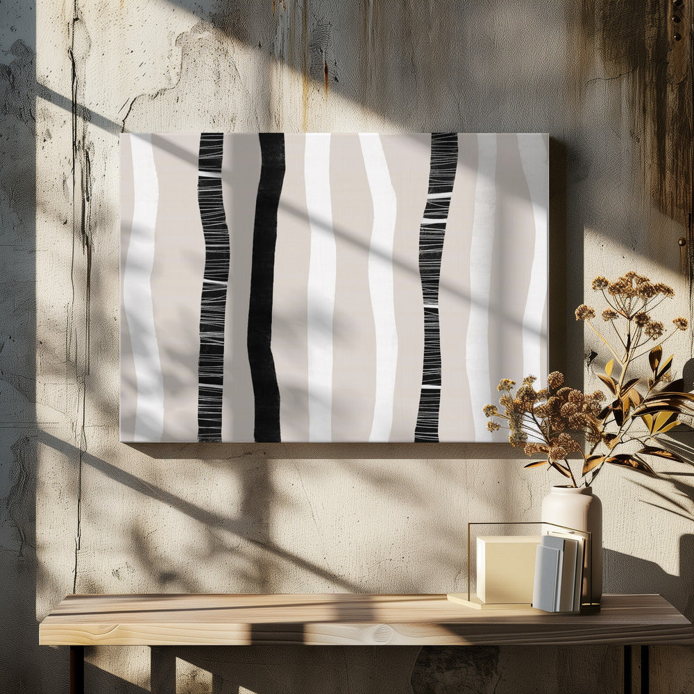 vertical Black And White Stripes | Canvas