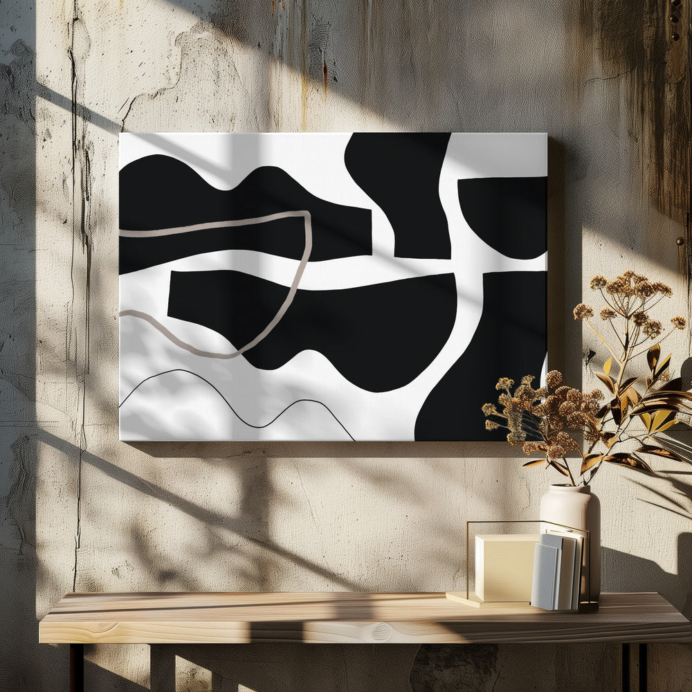 Black Shapes On A  White Background | Canvas
