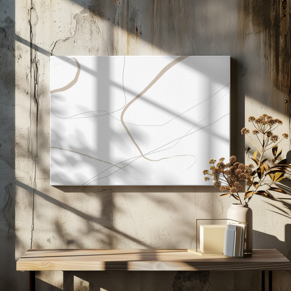 Beige And Gray Lines On A White Background | Canvas