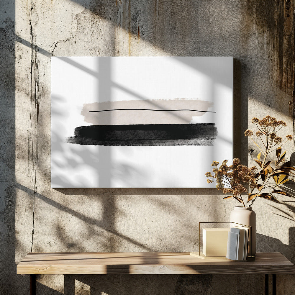 Black And Beige Brushstrokes | Canvas