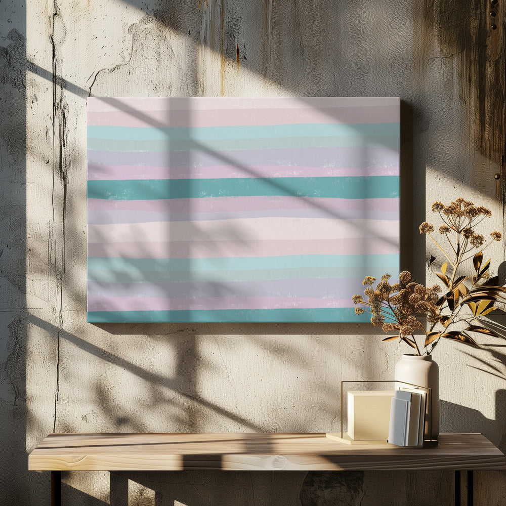 Horizontal Stripes In Soothing Tones | Canvas