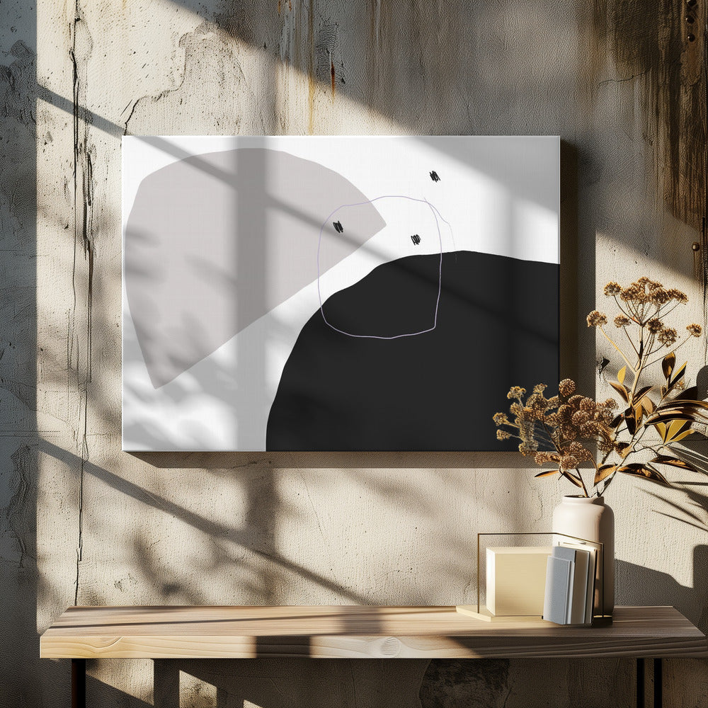 Monochrome Black and Gray Shapes | Canvas