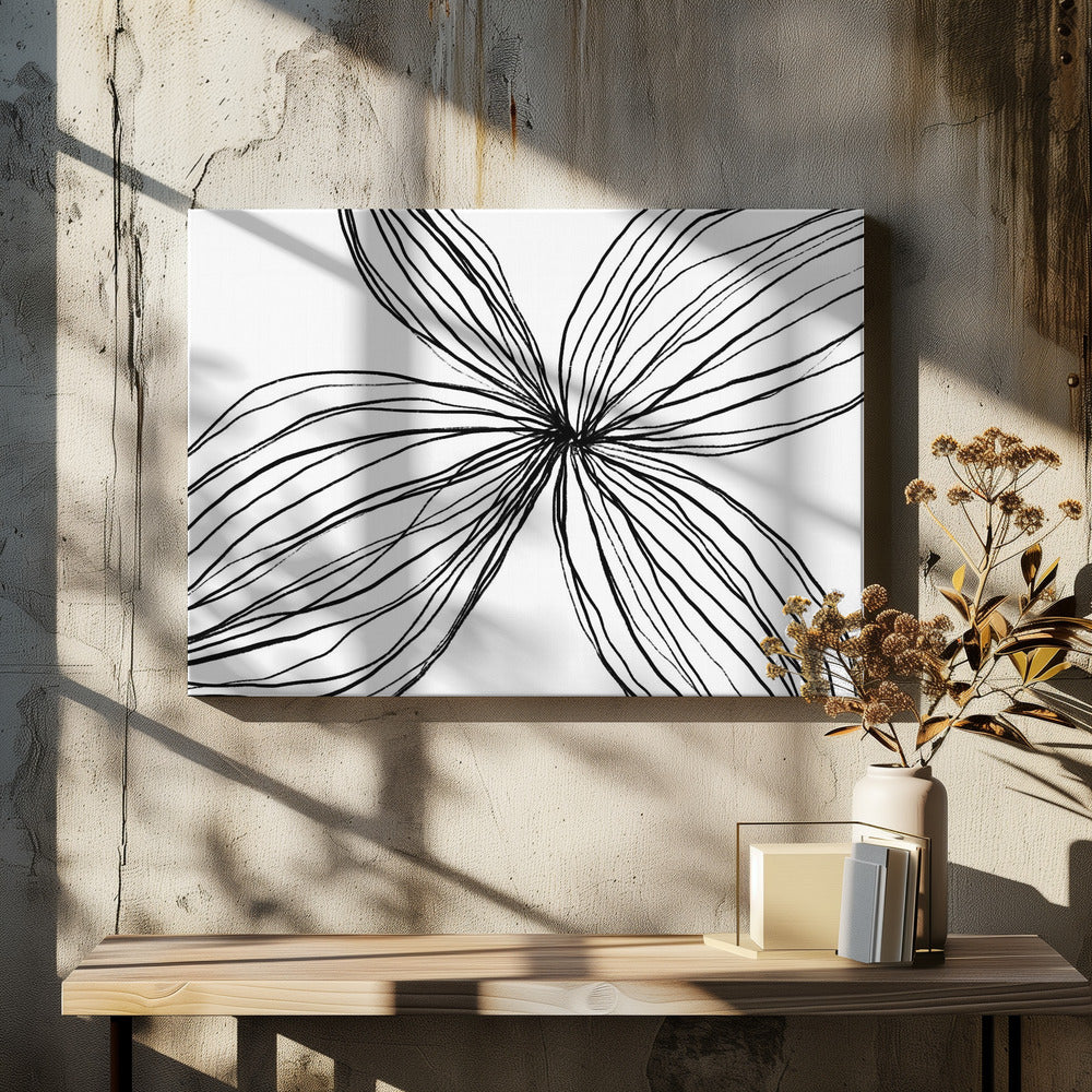 Elegant Black and White Petals | Canvas