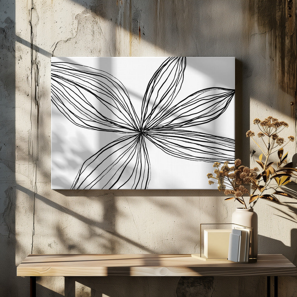 Minimalist Black and White Petals | Canvas