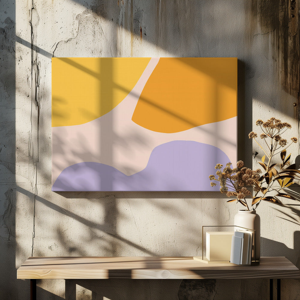 Soft Pastel Shapes in Yellow Orange and Purple | Canvas