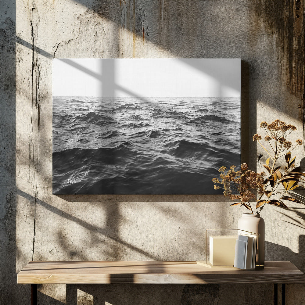 Wavy Horizon BW | Canvas