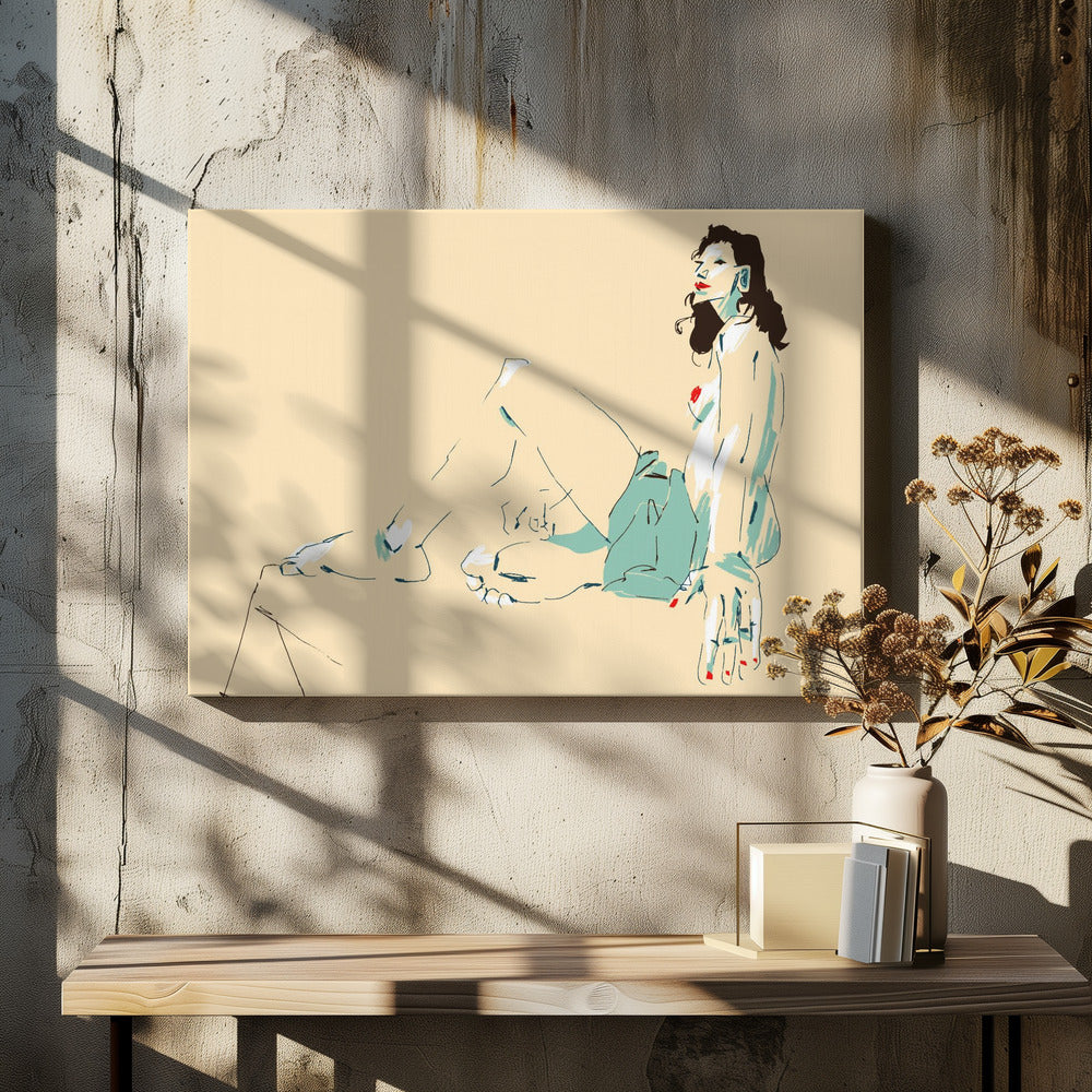 Girl Sitting | Canvas