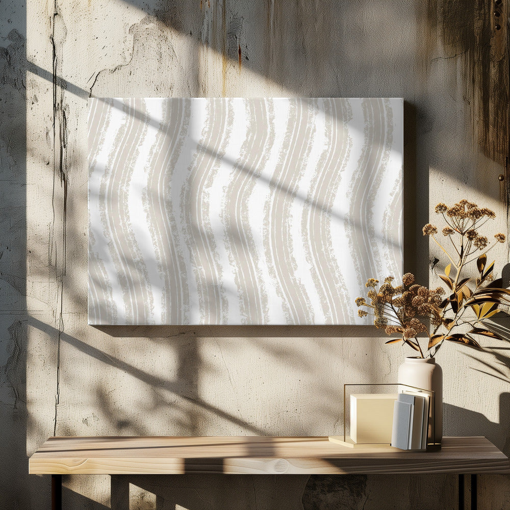Textured Beige Lines With Rhythmic Pattern | Canvas