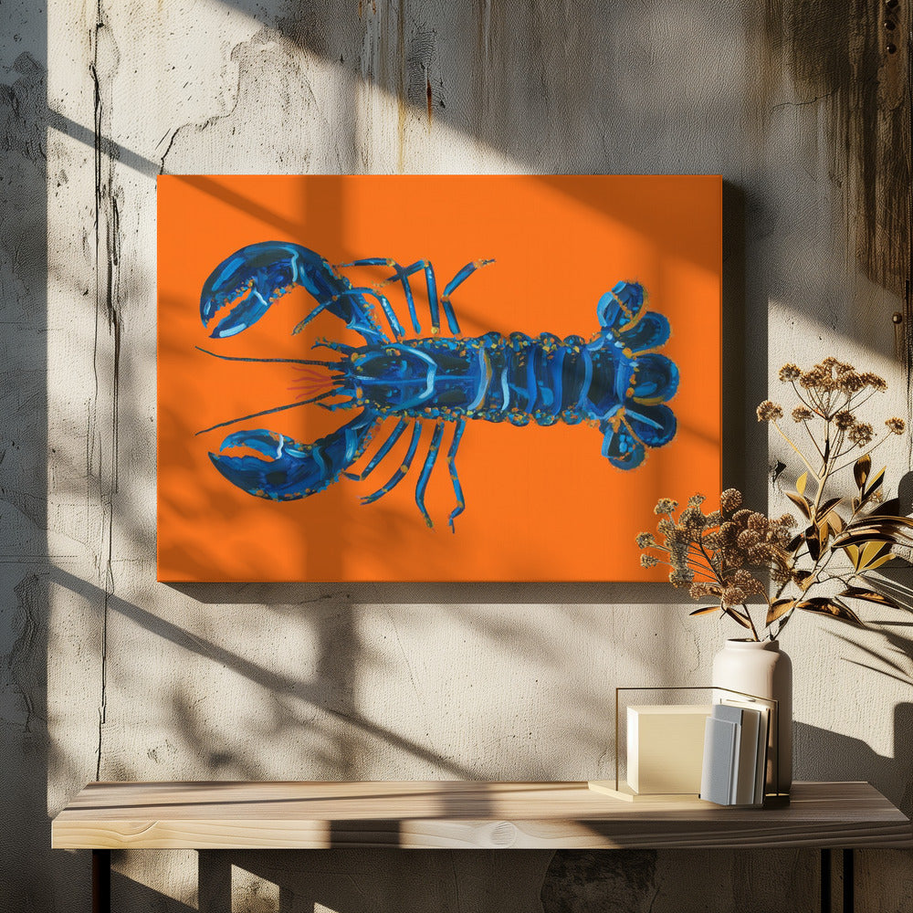 Lobster On Orange | Canvas